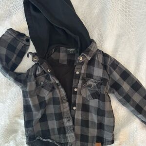 Little Bipsy Black and Gray Plaid Jacket